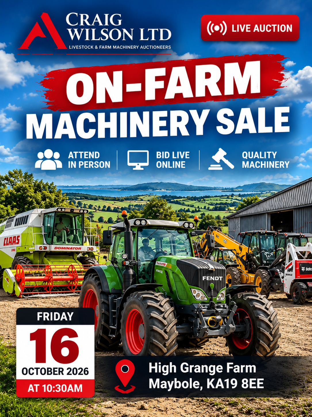 ON-FARM MACHINERY SALE